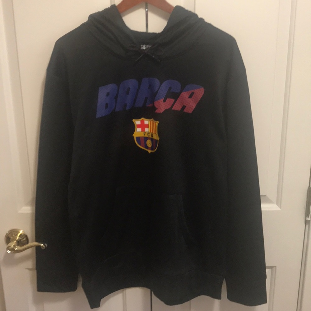 FC BARCELONA BLACK LIGHT WEIGHT HOODIE
